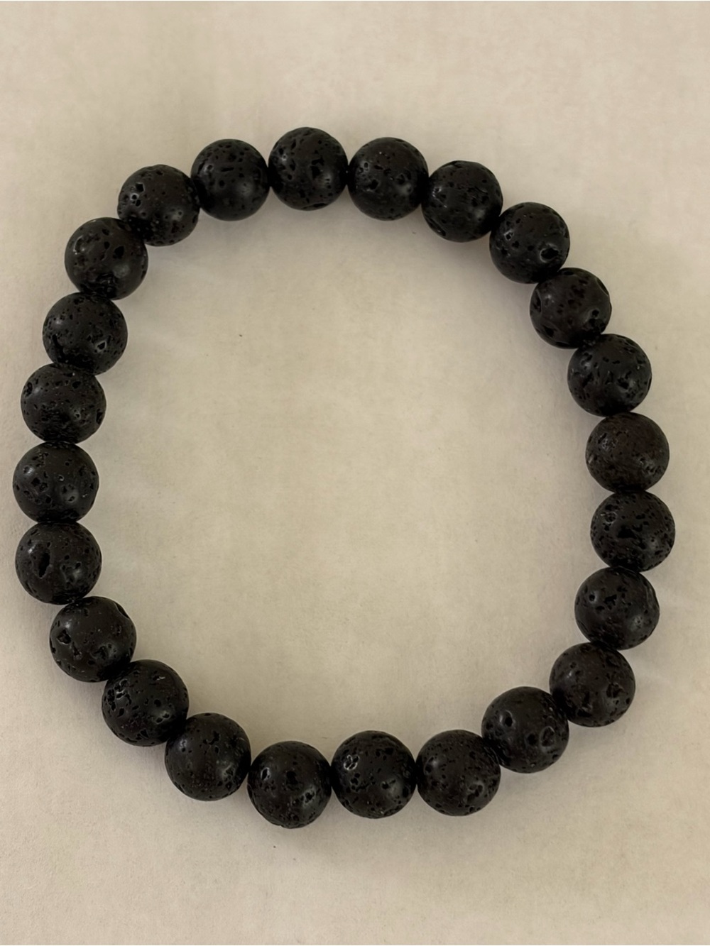 Black Lava Rock 8mm Beaded Stretch Bracelet Unisex